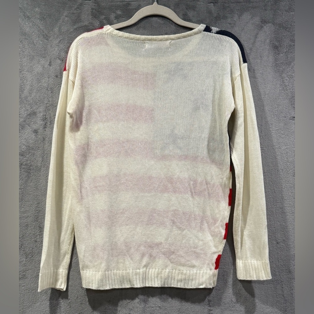 The Classic American Flag Sweater Woman’s Size Small Knit Top Red White Blue - Picture 5 of 6